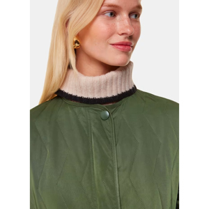 Whistles Khaki Esther Quilted Coat